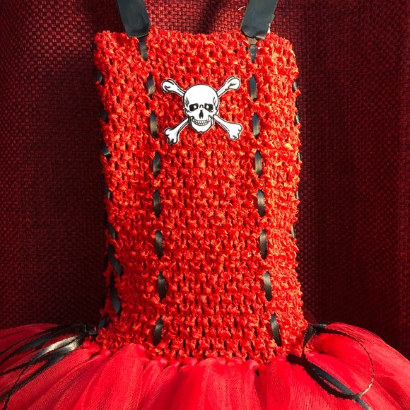 Red and Black Pirate Tutu Dress - Picture 3 of 8